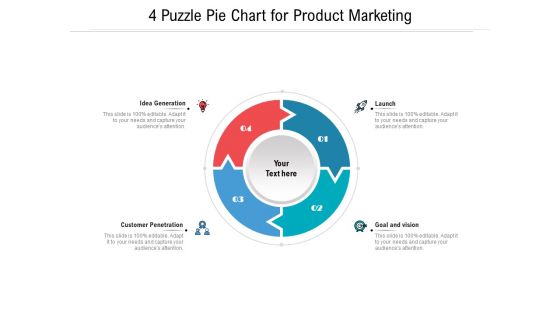 4 Puzzle Pie Chart For Product Marketing Ppt PowerPoint Presentation Show Backgrounds PDF