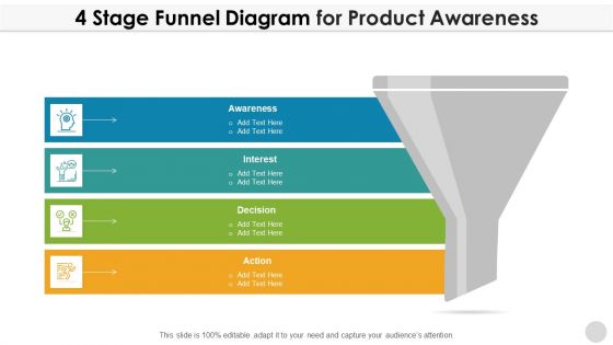 4 Stage Funnel Diagram For Product Awareness Introduction PDF