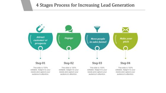 4 Stages Process For Increasing Lead Generation Ppt PowerPoint Presentation Inspiration Microsoft