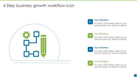 4 Step Business Growth Workflow Icon Pictures PDF