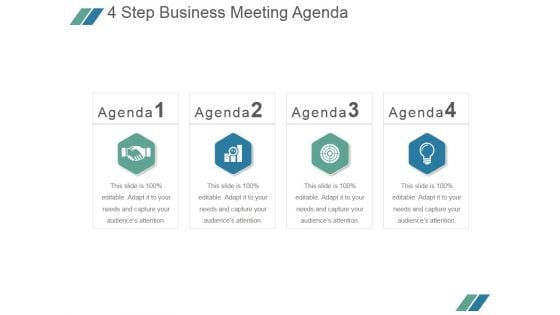 4 Step Business Meeting Agenda Ppt PowerPoint Presentation Rules