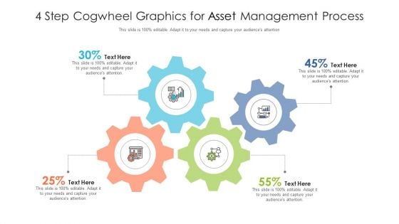 4 Step Cogwheel Graphics For Asset Management Process Ppt PowerPoint Presentation File Icon PDF