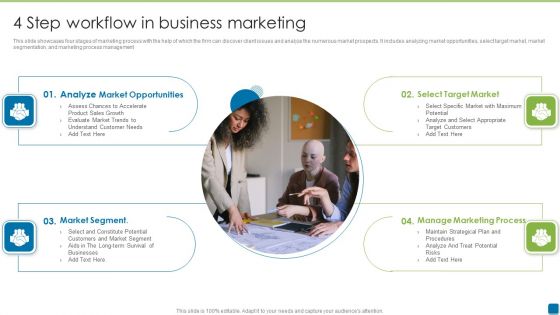 4 Step Workflow In Business Marketing Formats PDF