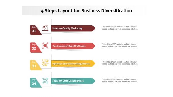 4 Steps Layout For Business Diversification Ppt PowerPoint Presentation Infographics Maker PDF