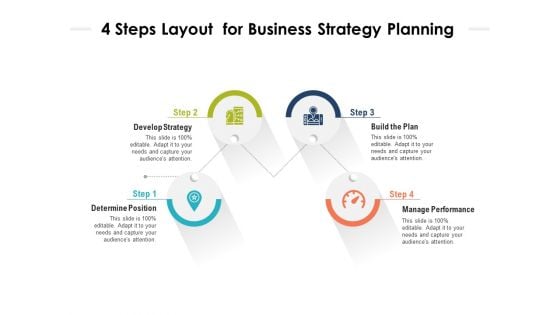 4 Steps Layout For Business Strategy Planning Ppt PowerPoint Presentation Portfolio Visuals PDF