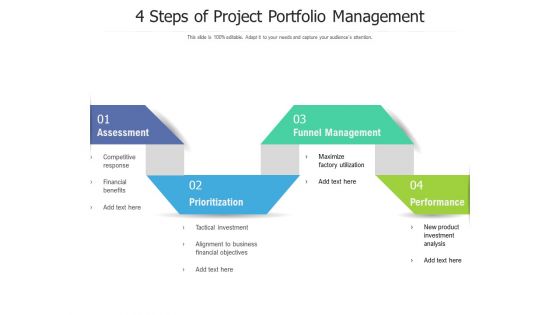 4 Steps Of Project Portfolio Management Ppt PowerPoint Presentation File Graphics Download PDF