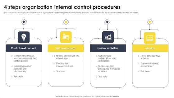 4 Steps Organization Internal Control Procedures Demonstration PDF