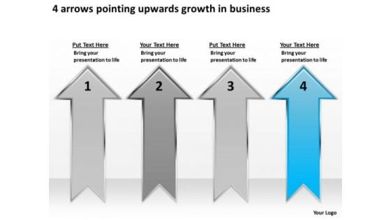 4 Arrows Pointing Upwards Growth Business Ppt Cheap Plan Writers PowerPoint Slides