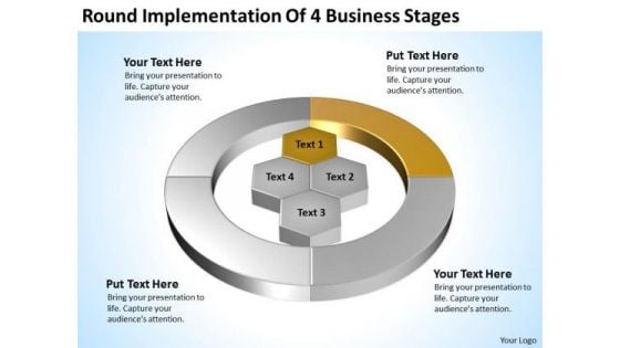 4 Business PowerPoint Theme Stages Online Plan Creator Slides