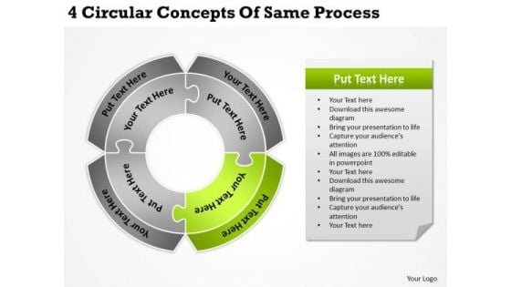 4 Circular Concepts Of Same Process Landscaping Business Plan PowerPoint Slides