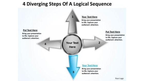 4 Diverging Steps Of A Logical Sequence Ppt Cycle Chart PowerPoint Templates