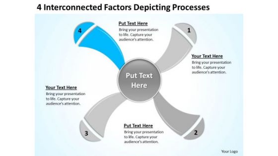 4 Interconnected Factors Depicting Processes Ppt For Business Plan PowerPoint Templates