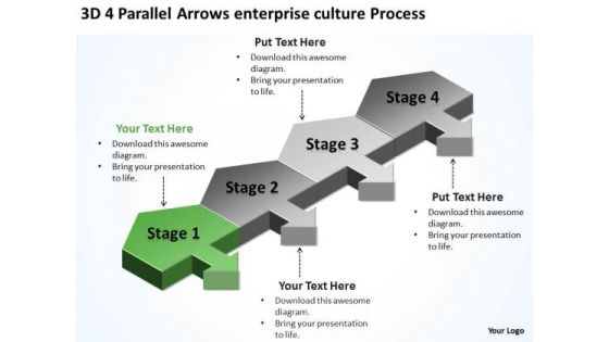 4 Parallel Arrows Enterprise Culture Process Ppt How Do Make Business Plan PowerPoint Slides