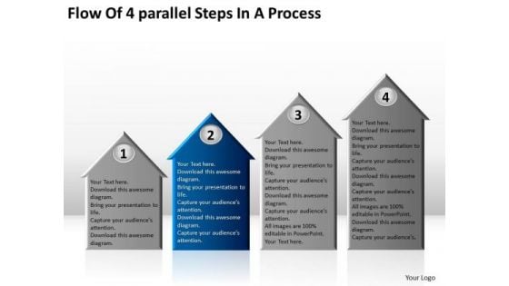 4 Parallel Steps In Process Small Business Plan Templates PowerPoint