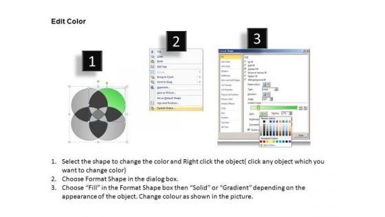 4 Pieces Venn Diagram PowerPoint Slides And Ppt Template Diagrams