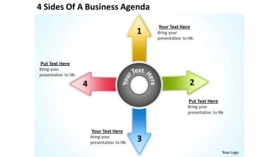 4 Sides Of A Business PowerPoint Presentations Agenda Simple Plans Templates