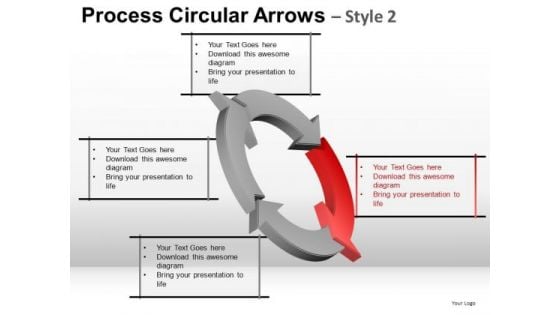 4 Stage Cycle Diagram PowerPoint Slides With Editable Process Arrows