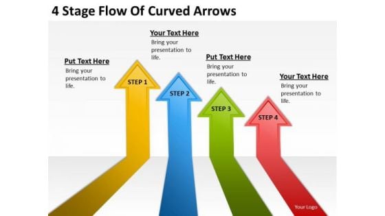 4 Stage Flow Of Curved Arrows Internet Business Plan PowerPoint Templates