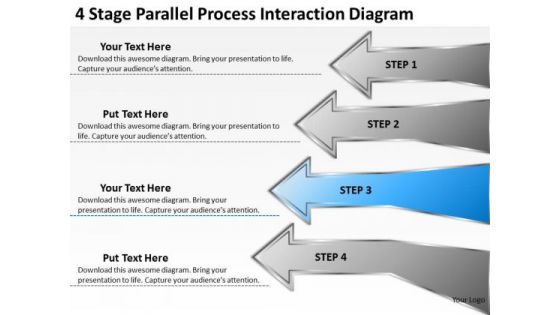 4 Stage Parallel Process Interaction Diagram Business Proposal Examples PowerPoint Slides