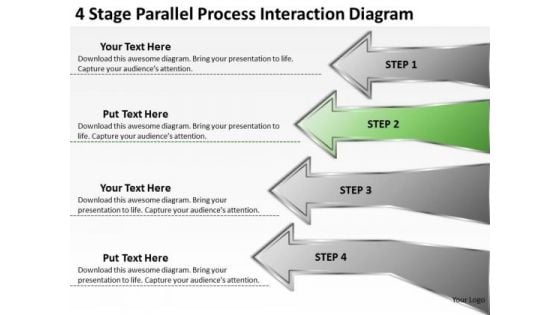 4 Stage Parallel Process Interaction Diagram Realtor Business Plan PowerPoint Templates