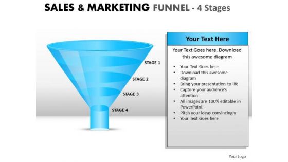 4 Stage Sales And Marketing Funnel PowerPoint Slides And Ppt Diagram Templates