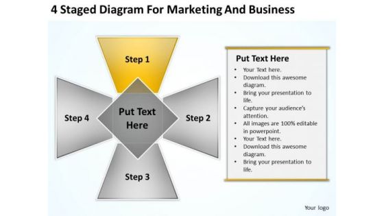 4 Staged Diagram For Marketing And Business Ppt Buy Plan PowerPoint Templates