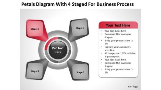 4 Staged For Business Process Ppt Free Printable Plans PowerPoint Templates