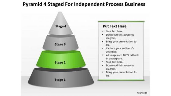 4 Staged For Independent Process Business Ppt Example Plans PowerPoint Slides