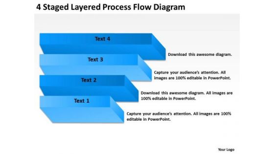 4 Staged Layered Process Flow Diagram Ppt Business Plan PowerPoint Templates