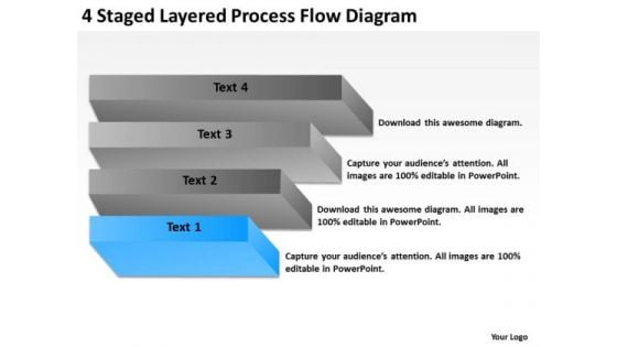 4 Staged Layered Process Flow Diagram Ppt My Business Plan PowerPoint Slides