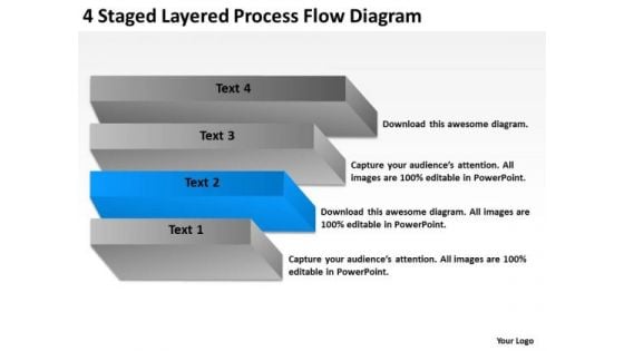 4 Staged Layered Process Flow Diagram Ppt Successful Business Plan PowerPoint Slides