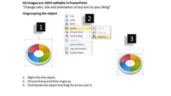 4 Stages 3d Circular Flow Donut Diagram Business Plan Preparation Service PowerPoint Slides