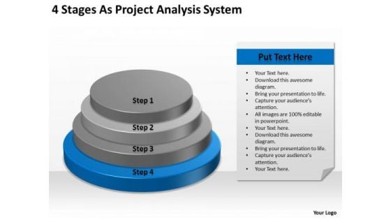 4 Stages As Project Analysis System Ppt Create Business Plan Free PowerPoint Templates