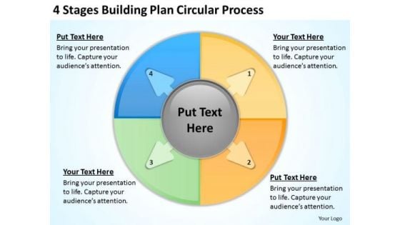 4 Stages Buliding Plan Circular Process Constructing Business PowerPoint Templates