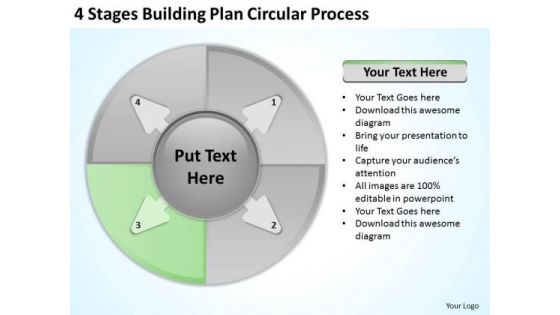 4 Stages Buliding Plan Circular Process Ppt Business Writer PowerPoint Slides