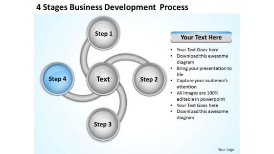 4 Stages Business Development Process Ideas PowerPoint Slides