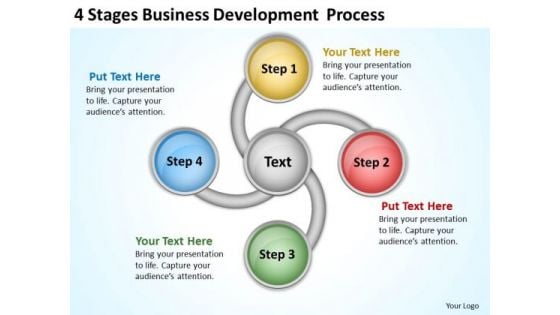 4 Stages Business Development Process Plan PowerPoint Templates