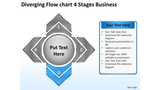 4 Stages Business PowerPoint Templates Free Download Ppt Circular Layout Chart Slides