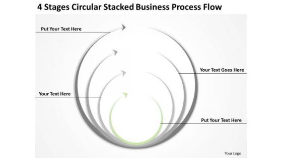 4 Stages Circular Stacked Business Process Flow Ppt Action Plan PowerPoint Slides