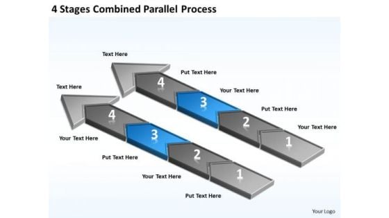 4 Stages Combined Parallel Process Business Plan Models PowerPoint Templates