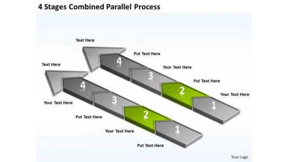 4 Stages Combined Parallel Process Buy Business Plans PowerPoint Templates