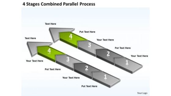 4 Stages Combined Parallel Process Ppt Restaurant Business Plan Outline PowerPoint Templates