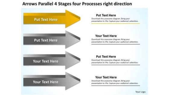 4 Stages Four Processes Right Direction Ppt Software Business Plan Example PowerPoint Templates