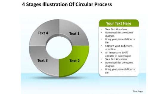 4 Stages Illustration Of Circular Process Business Plans Templates PowerPoint