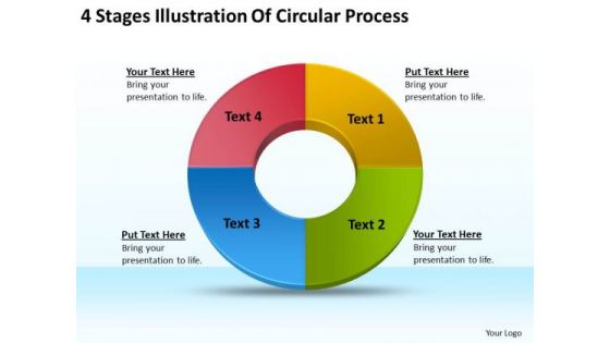 4 Stages Illustration Of Circular Process Fitness Business Plan PowerPoint Slides