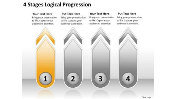 4 Stages Logical Progression Basic Business Plan PowerPoint Slides