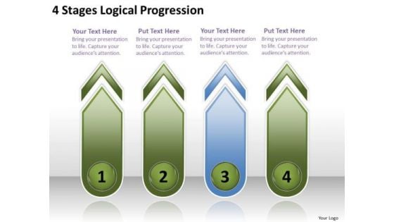 4 Stages Logical Progression Plan Business PowerPoint Templates