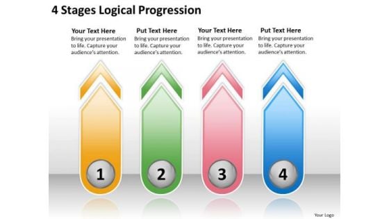 4 Stages Logical Progression Sample Business Continuity Plan PowerPoint Templates