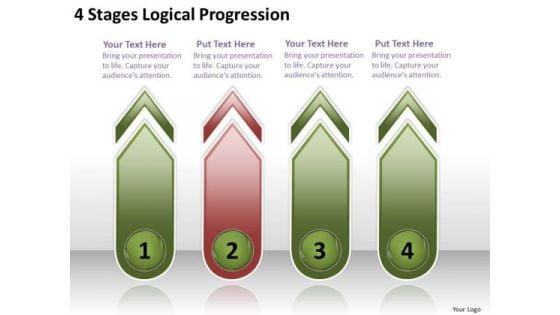 4 Stages Logical Progression Strategic Business Plans PowerPoint Templates