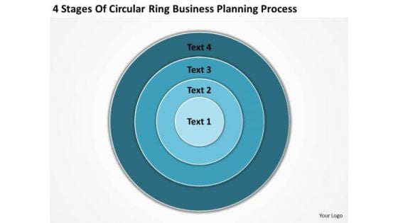 4 Stages Of Circular Ring Business Planning Process Template PowerPoint Templates